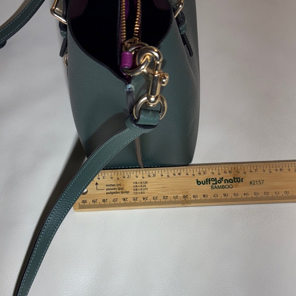 Coach Dark Green Leather Shoulder Bag - Picture 5 of 6